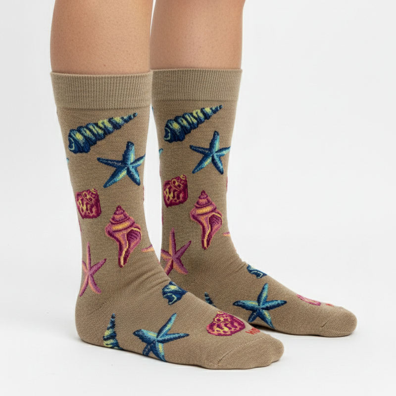 COASTAL CHARM SHELL & STARFISH SOCKS