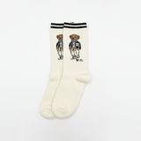 RL POLO VARSITY BEAR RIBBED CREW SOCKS