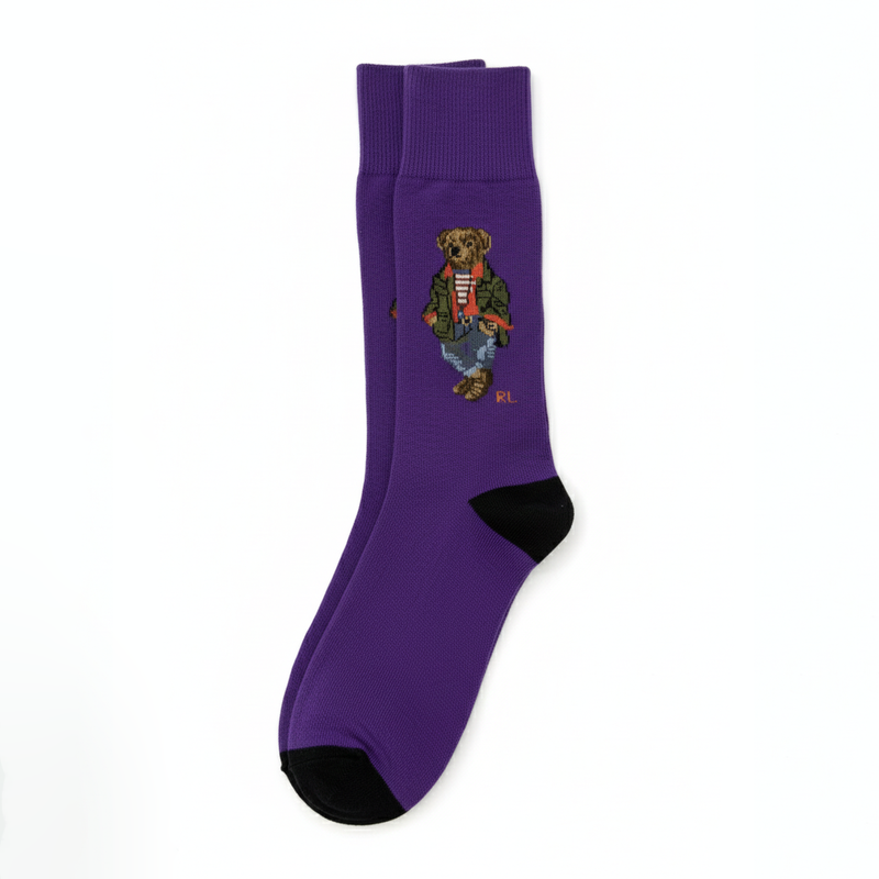RL POLO REGAL PURPLE COUNTRY BEAR SOCKS