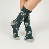 WINTER KOALA FOREST GREEN CREW SOCKS