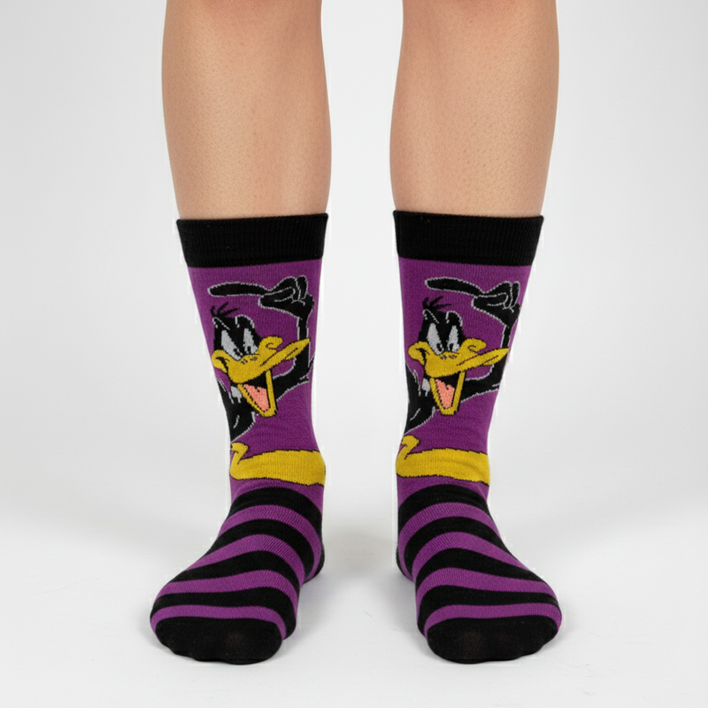 DAFFY DUCK STRIPED SOCKS