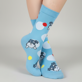PUPPY LOVE SKY BLUE POLKA DOT SOCKS