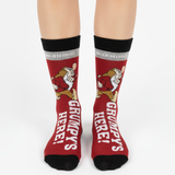 GRUMPY'S HERE BOLD RED SOCKS