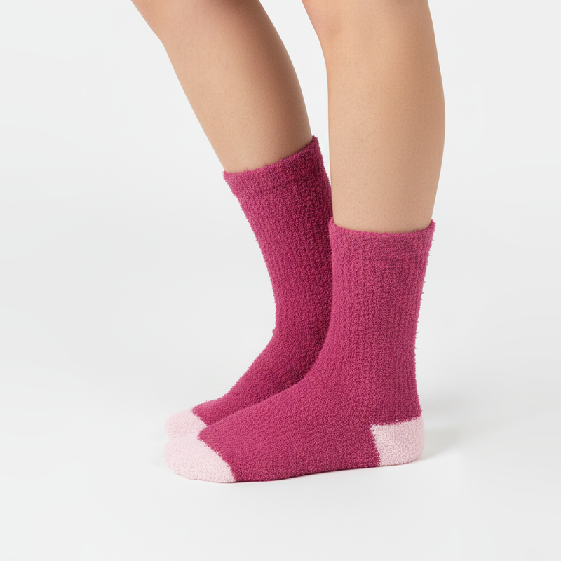 MAGENTA DREAMS PLUSH LOUNGE COZY WARM SOCKS