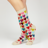 RAINBOW HEART CREW SOCKS