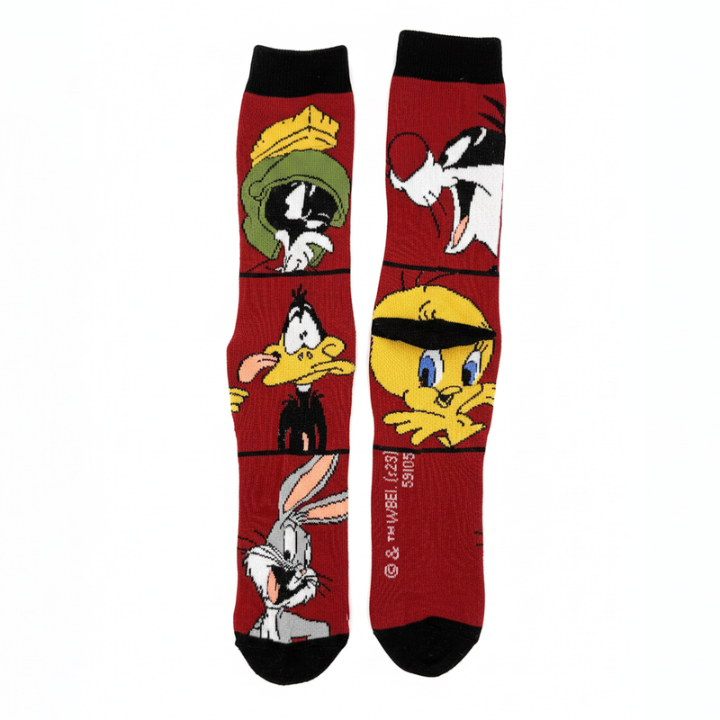 LOONEY TUNES "TRIPLE THREAT" RED SOCKS