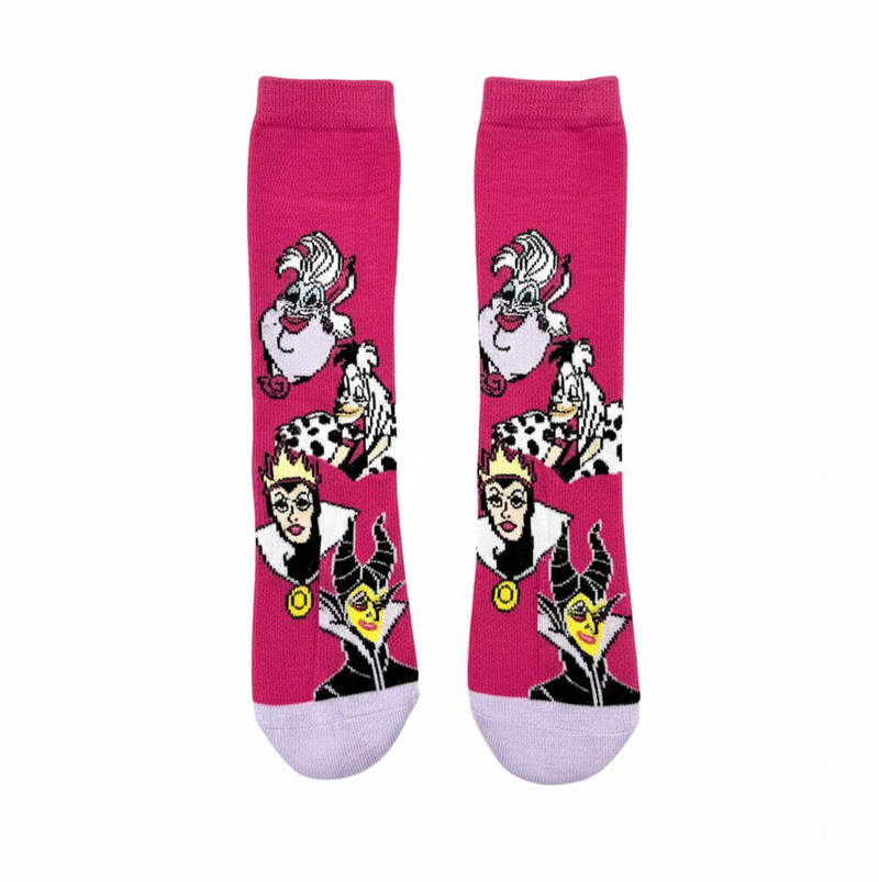 DISNEY VILLAINS MULTI-CHARACTER SOCKS 7-10 YRS
