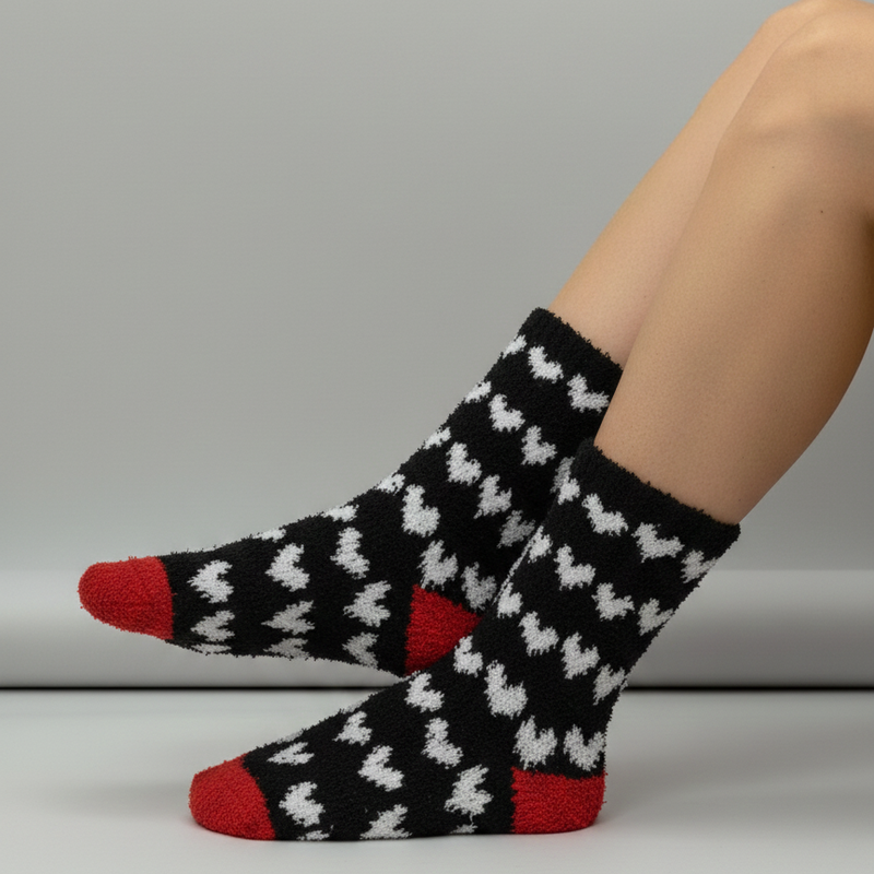 MONOCHROME HEART COZY WARM SOCKS