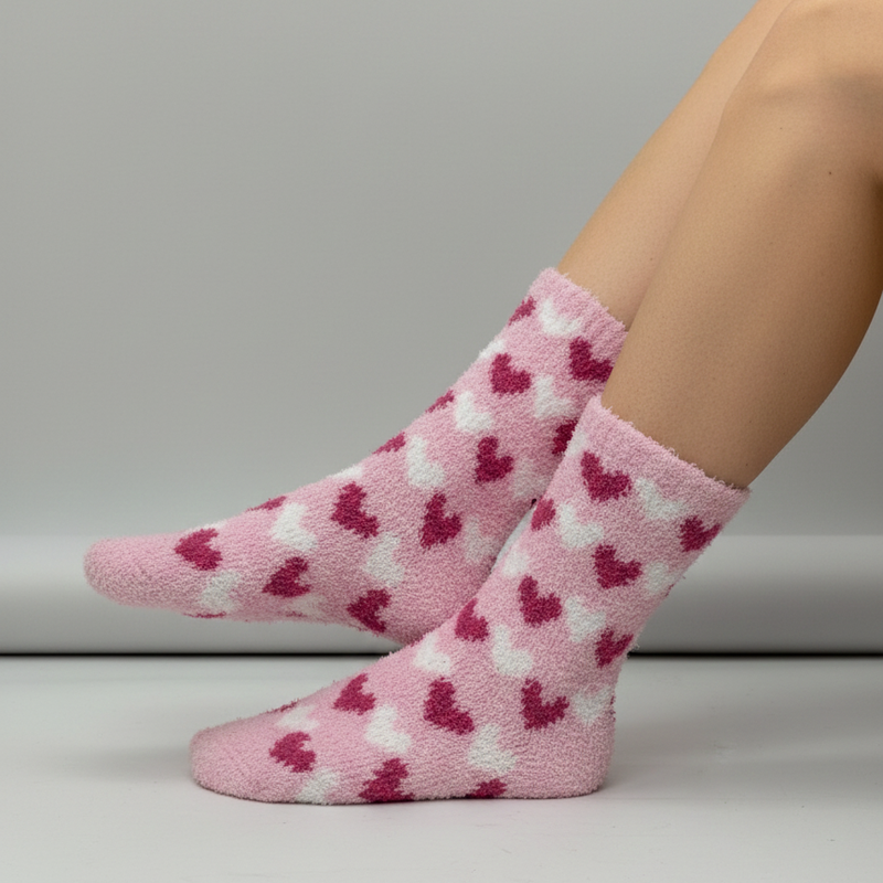 SWEETHEART PLUSH SHERPA LOUNGE COZY WARM SOCKS