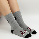 MINNIE MOUSE BOW RIBBED GREY SOCKS