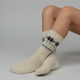 NORDIC SNOWFLAKE HERITAGE KNIT SOCKS 5-10 YRS