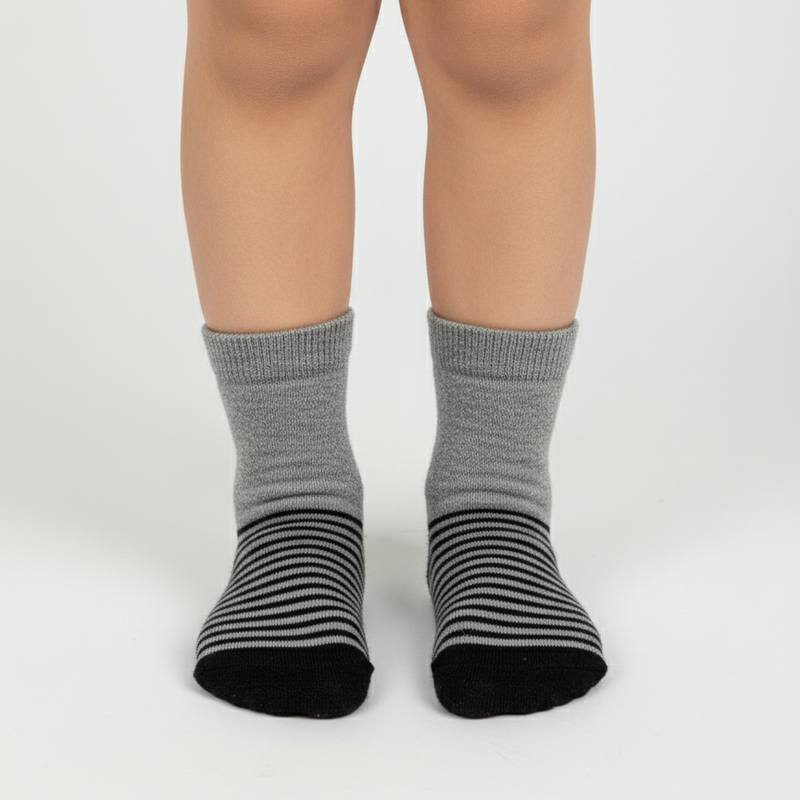 BABY & TODDLER VARSITY STRIPE QUARTER CREW SOCKS 7-10 YRS