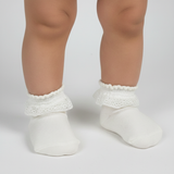 NEWBORN BABY GIRLS LACE RUFFLE FRILLY ANKLE SOCKS 0-2 YRS