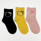 HELLO KITTY FACE PATTERN SOCKS PACK OF 3