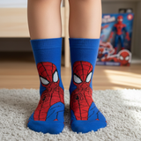 SPIDER MAN CLASSIC SUIT BLUE CREW SOCKS (7-10 YRS)