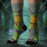 TURTLE POWER DONATELLO STEALTH GREY CREW SOCKS