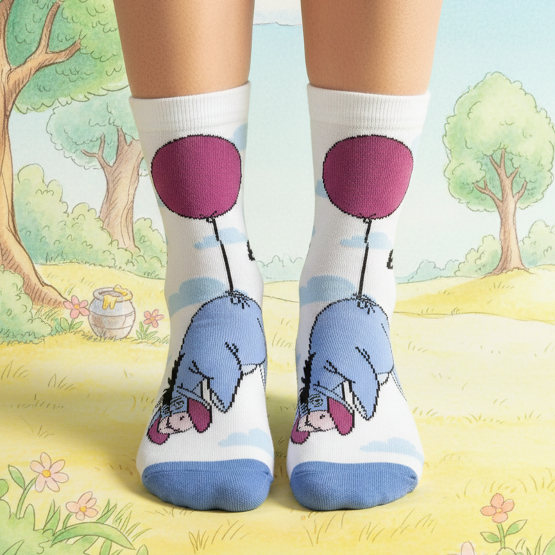 UP IN THE CLOUDS EEYORE BALLOON CREW SOCKS 7-10 YRS