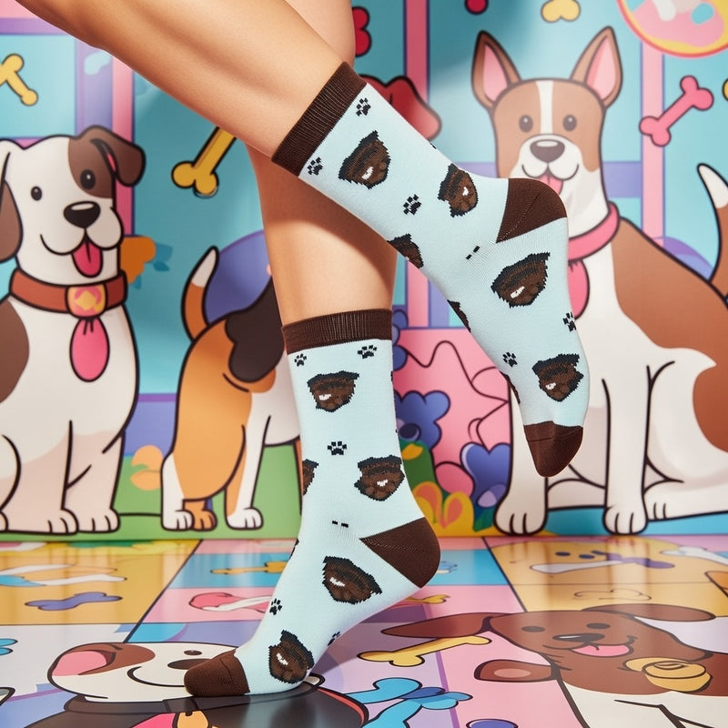 PAWS & PRINTS SKY BLUE PUPPY SOCKS