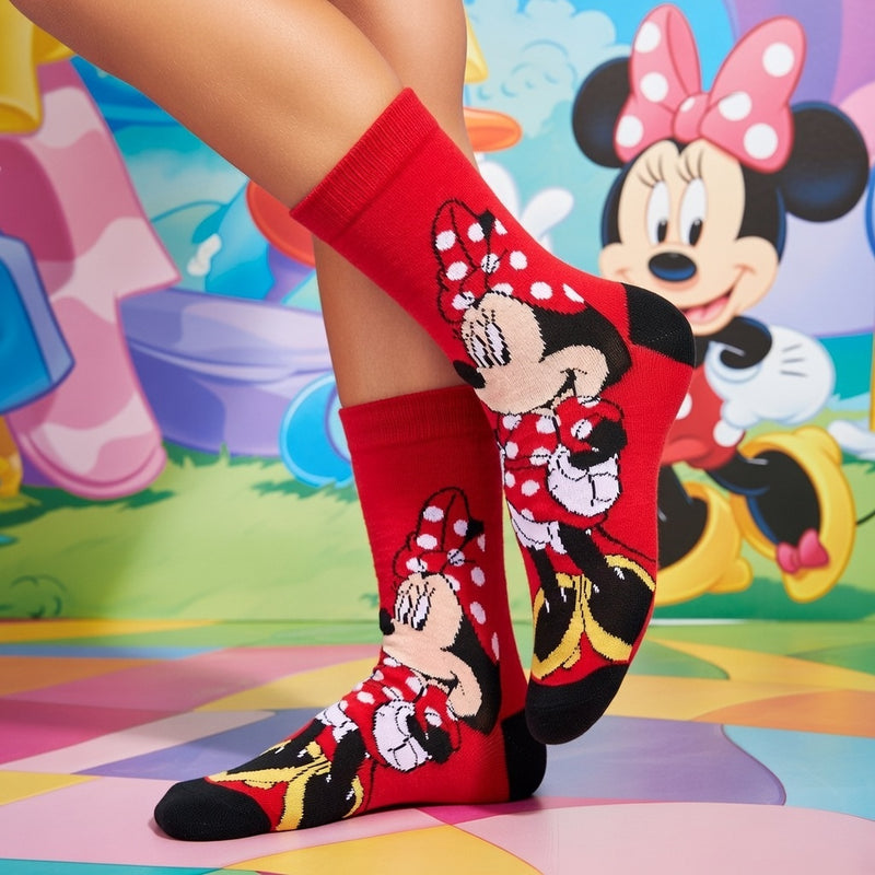 POLKA-DOT SWEETHEART MINNIE MOUSE SOCKS (7-10 YRS)