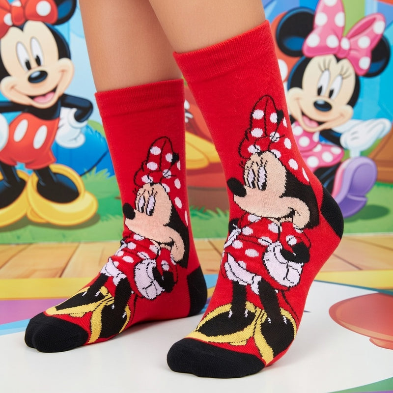 POLKA-DOT SWEETHEART MINNIE MOUSE SOCKS (7-10 YRS)