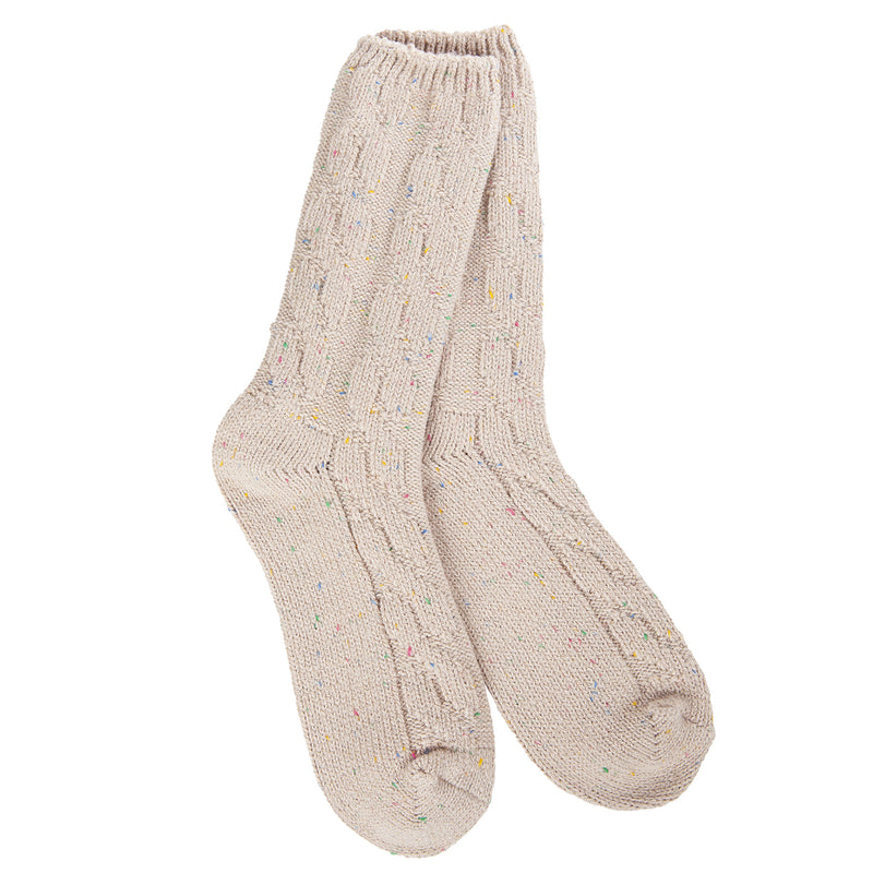 OATMEAL CONFETTI CABLE COZY WARM SOCKS