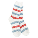 SNOWSTRIPE RED & BLUE COZY WARM SOCKS