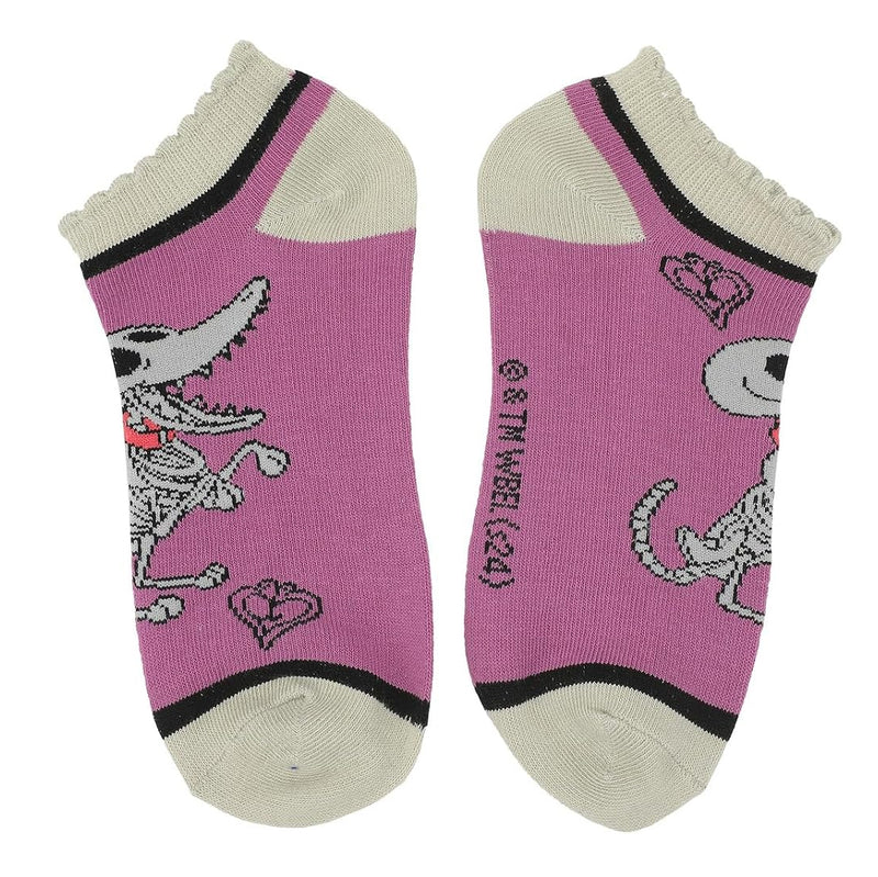 SPOOKY SKELETON PALS PINK ANKLE SOCKS