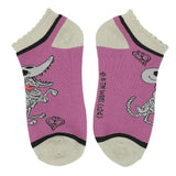 SPOOKY SKELETON PALS PINK ANKLE SOCKS