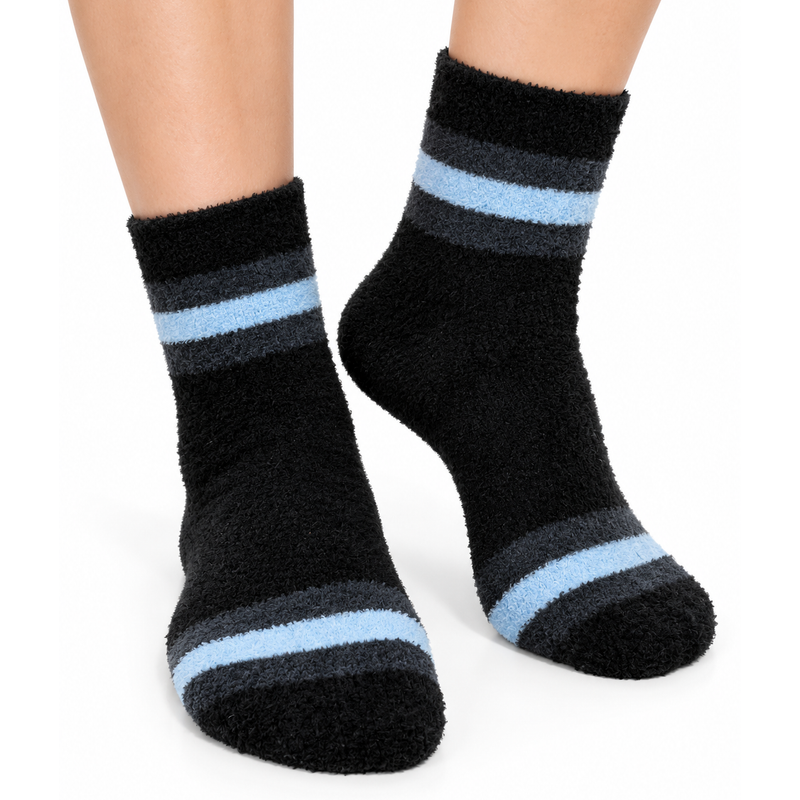 MIDNIGHT BLUE STRIPE COZY WARM SOCKS
