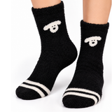 PUPPY STRIPE BLACK COZY WARM SOCKS