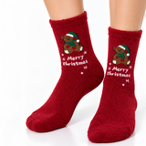 MERRY TEDDY CHRISTMAS COZY WARM SOCKS