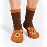 TEDDY TOES BROWN COZY WARM SOCKS