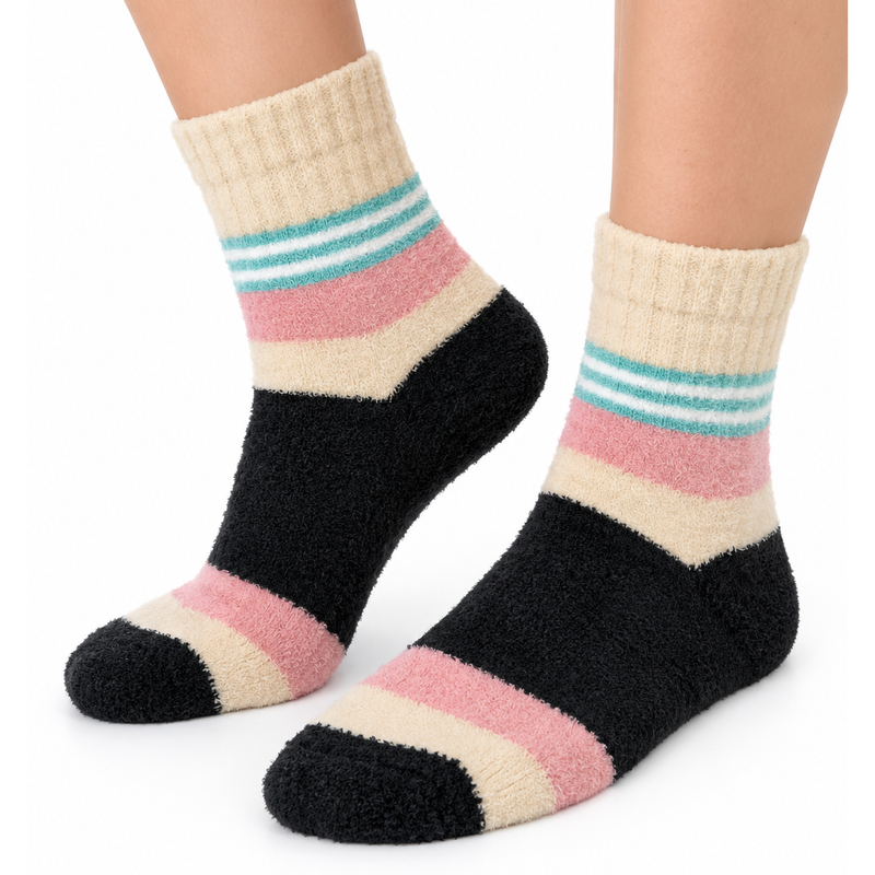 RETRO POP COLORBLOCK COZY WARM SOCKS