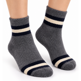 CHARCOAL NAVY STRIPE COZY WARM SOCKS