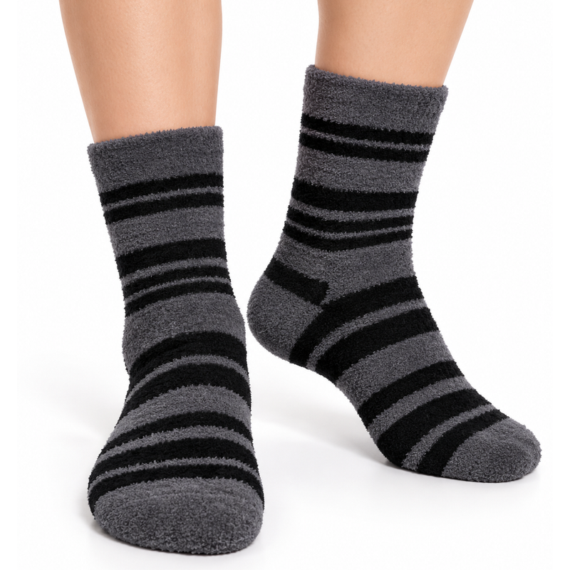 SHADOW STRIPE GREY COZY WARM SOCKS