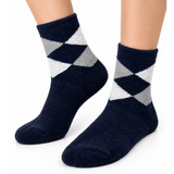 NAVY ARGYLE COZY WARM SOCKS