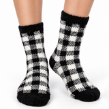 BUFFALO CHECK BLACK COZY WARM SOCKS
