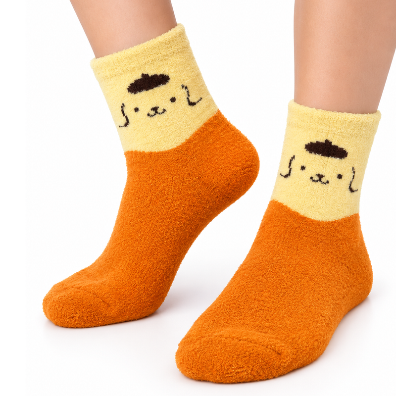 POMPOMPURIN ORANGE COZY WARM SOCKS
