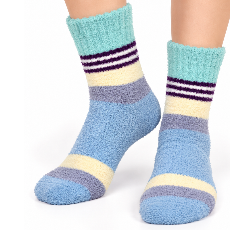 PASTEL SKY STRIPE COZY WARM SOCKS