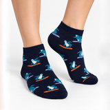 SURFING PENGUIN NAVY ANKLE SOCKS