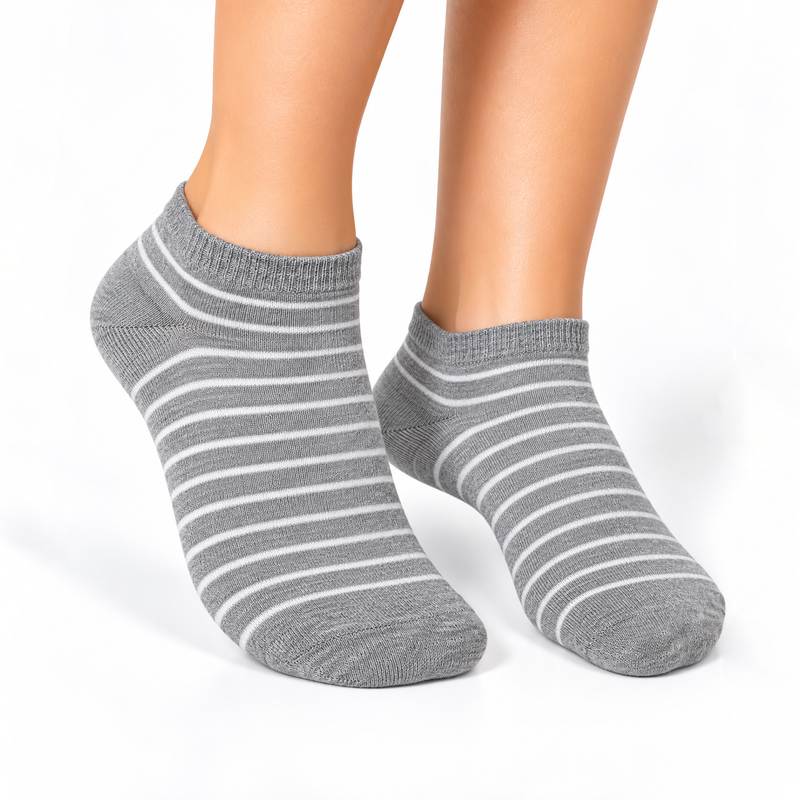 CLASSIC GREY STRIPE ANKLE SOCKS