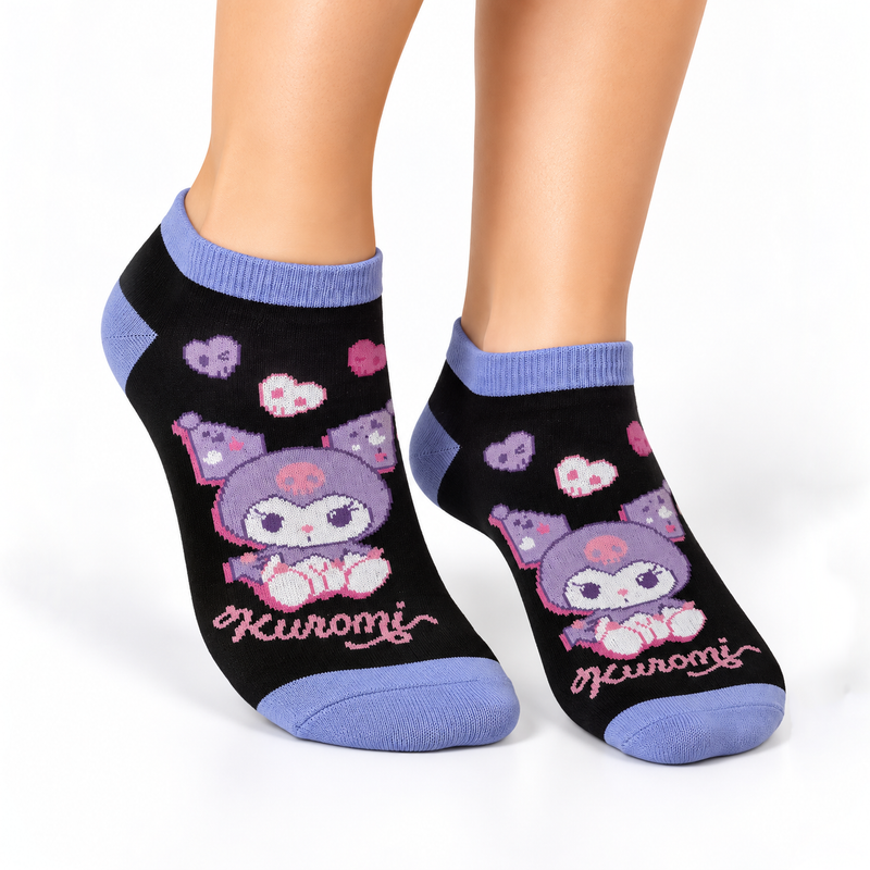 KUROMI BLACK & LILAC ANKLE SOCKS