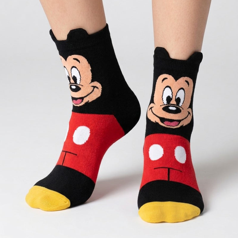 CLASSIC MOUSE BLACK & RED ANKLE SOCKS