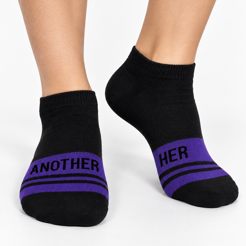 ANOTHER BLACK & PURPLE ANKLE SOCKS