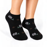 MINIMAL FLORAL BLACK ANKLE SOCKS