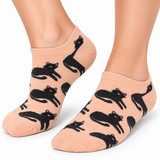 BLACK CAT PEACH ANKLE SOCKS
