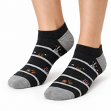 TINY DOODLES CHARCOAL STRIPE ANKLE SOCKS