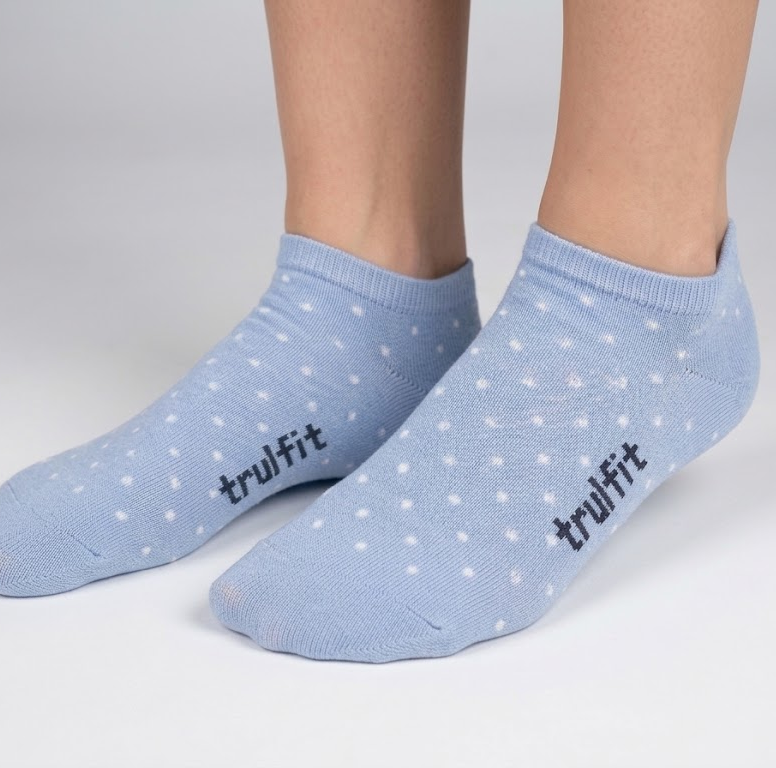 TRUFIT SKY BLUE DOT ANKLE SOCKS