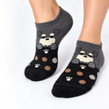 PUPPY PAWS CHARCOAL ANKLE SOCKS