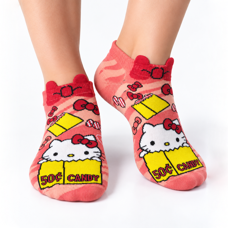 HELLOKITTY CORAL ANKLE SOCKS